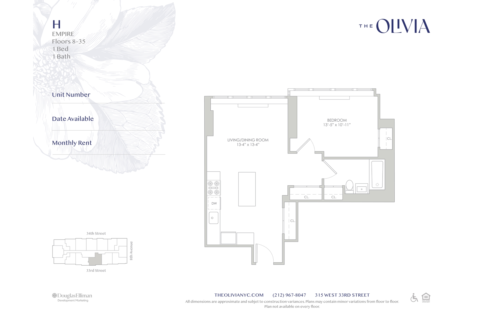 315 West 33rd Street 35H Chelsea New York NY 10001