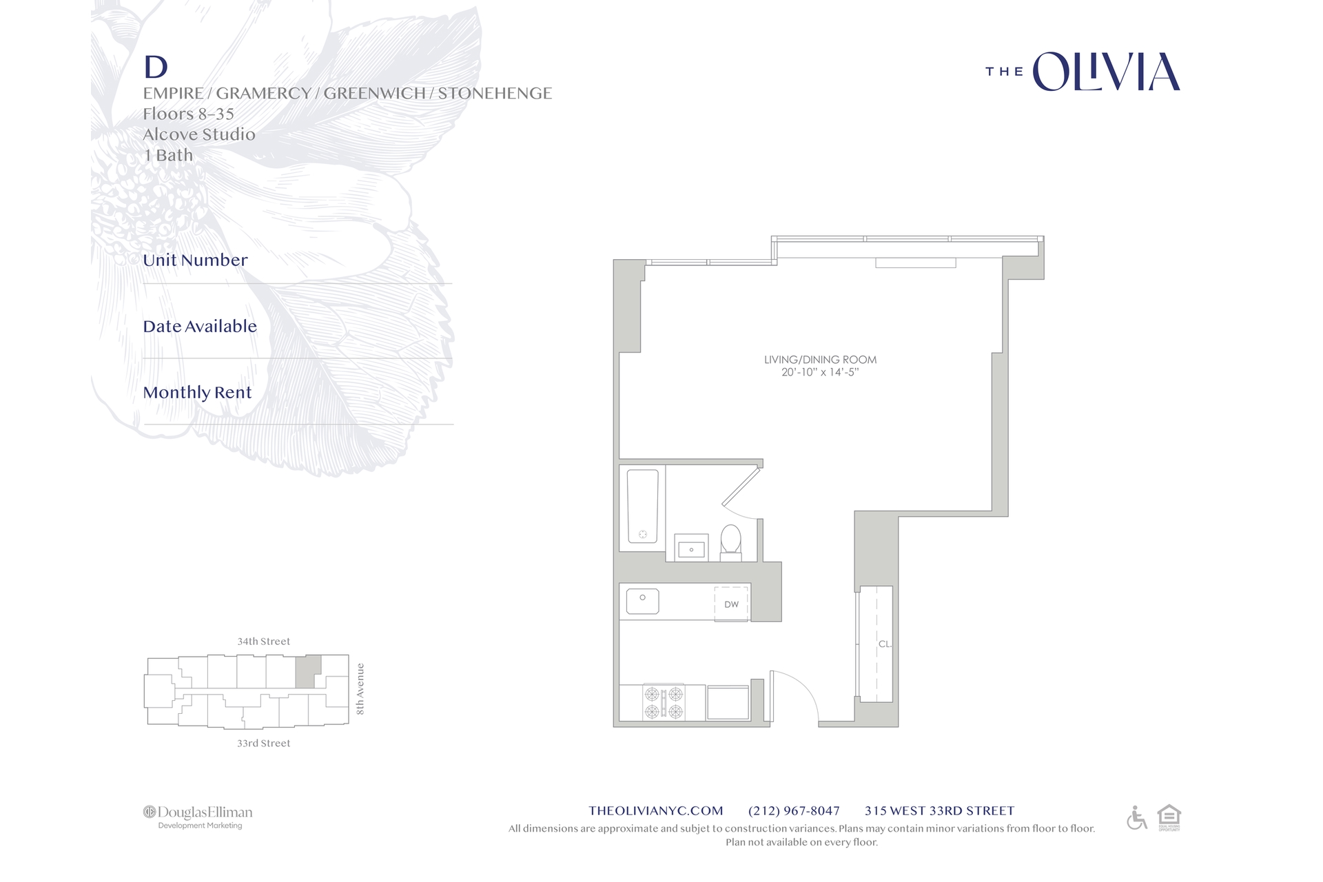 315 West 33rd Street 26D Chelsea New York NY 10001