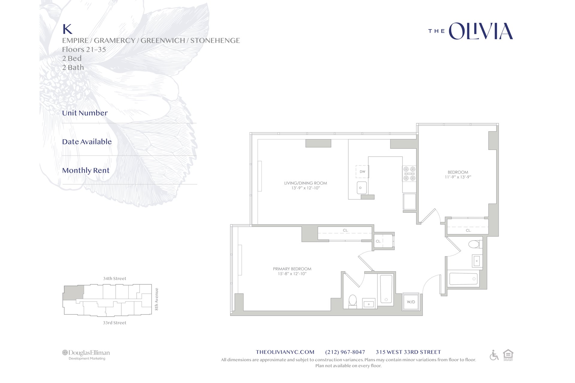 315 West 33rd Street 28K Chelsea New York NY 10001