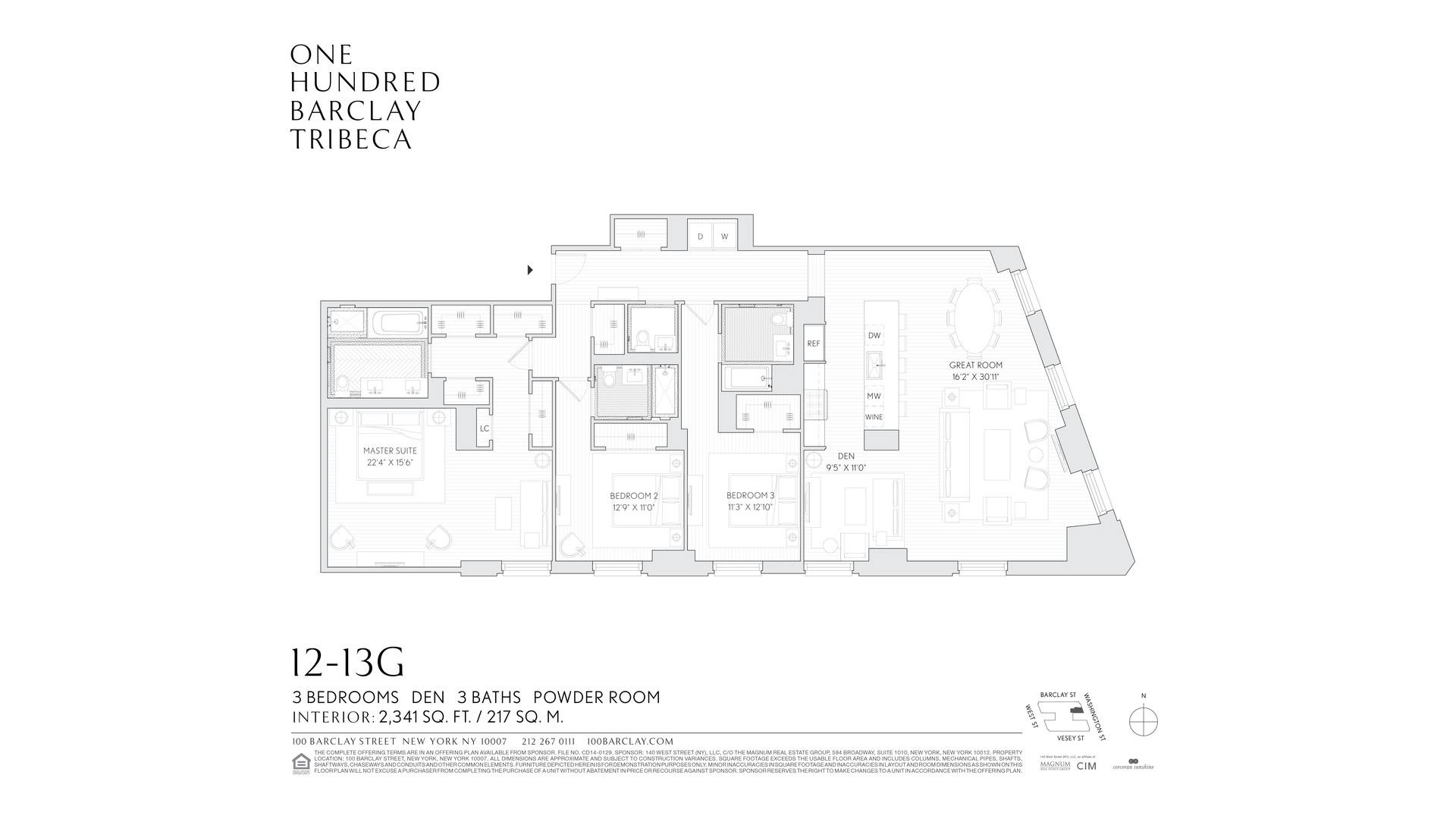 100 Barclay Street 12G Tribeca New York NY 10007