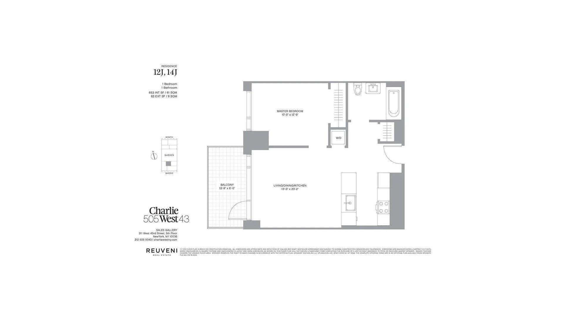 505 West 43rd Street 12J Clinton New York NY 10036